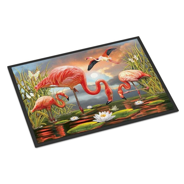 Carolines Treasures 18 x 27 in. Flamingos Indoor or Outdoor Mat PRS4054MAT - main